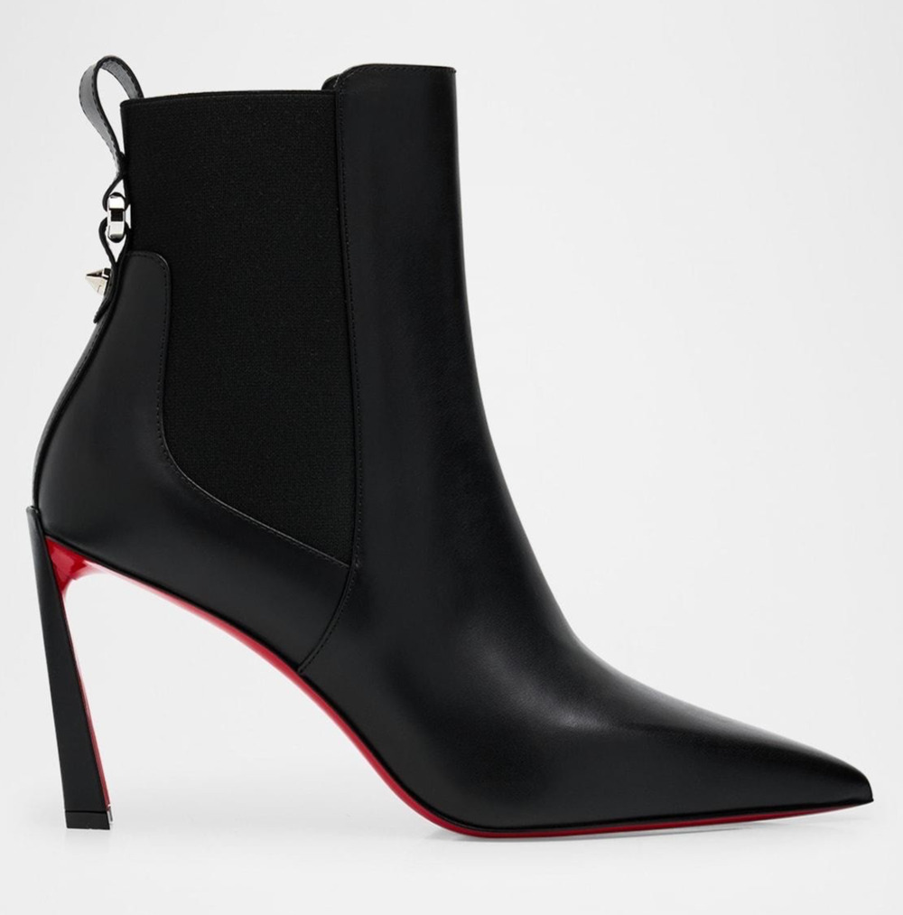 Christian Louboutin Condodo 85 Black Calf Leather Short Ankle Heel Boot 41